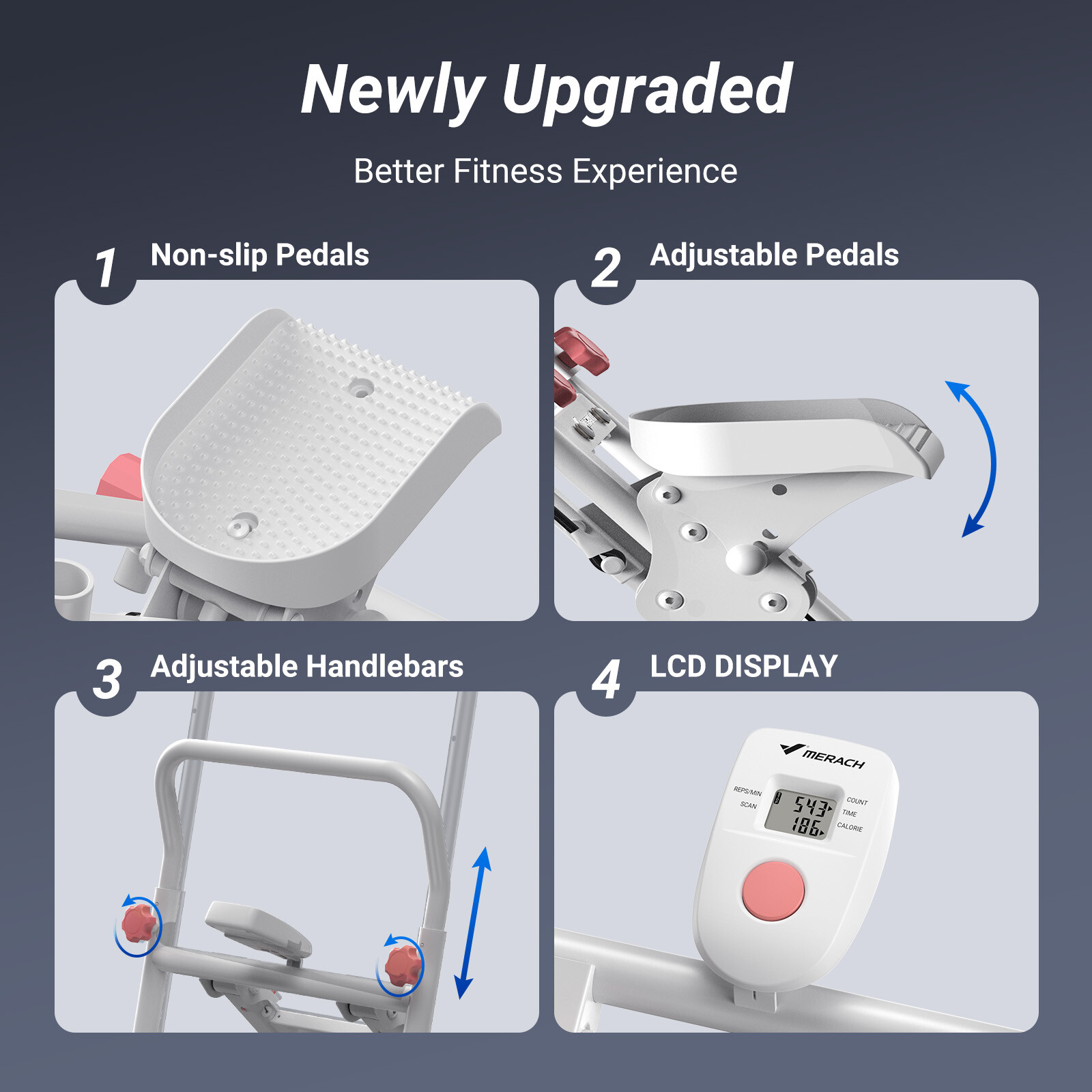 MERACH NEW Version Vertical Climber Stair Stepper Machine For Home Gym Exercise