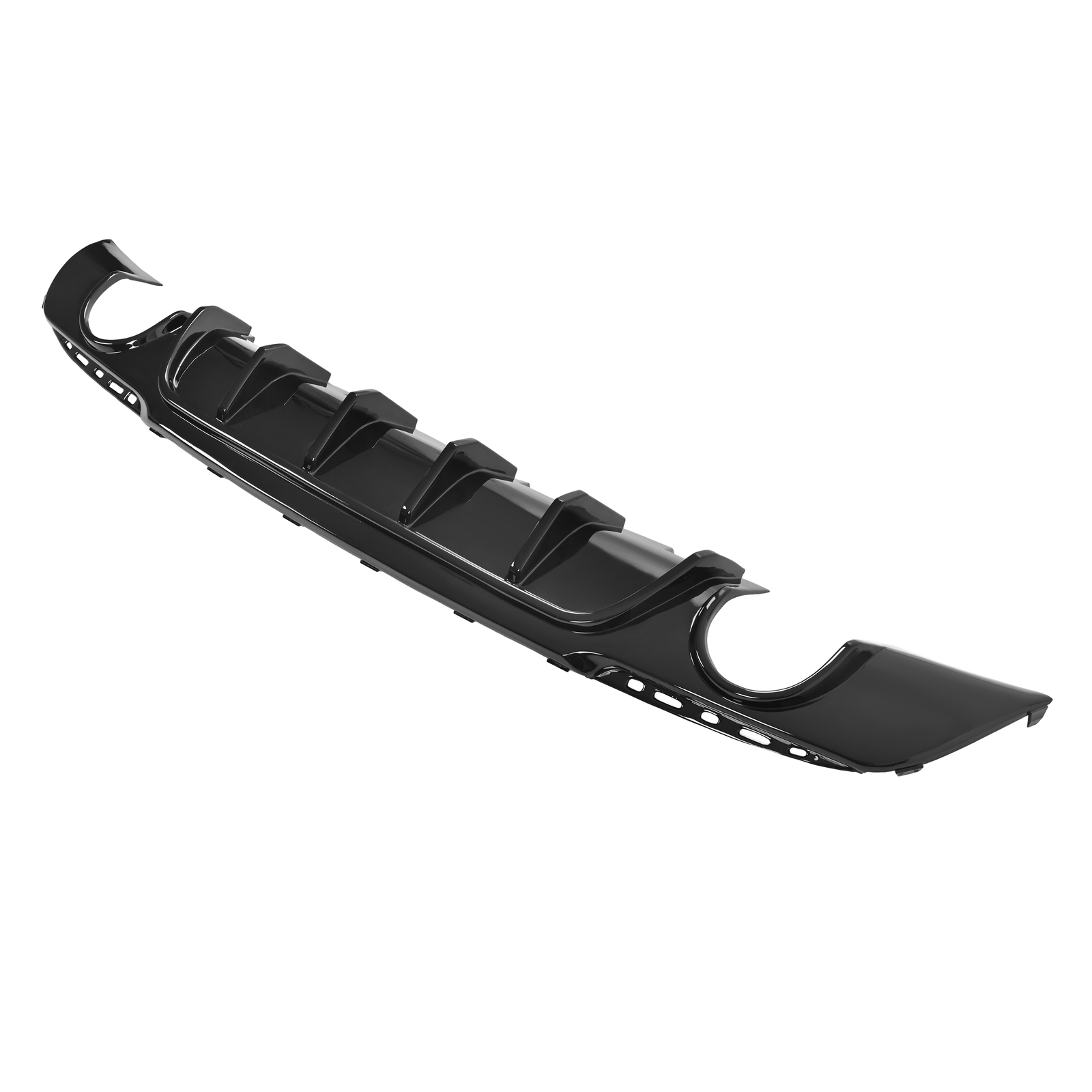 Rear Bumper Diffuser Valance Shark Fins Gloss Black Fits CHRYSLER 300 2015-2023