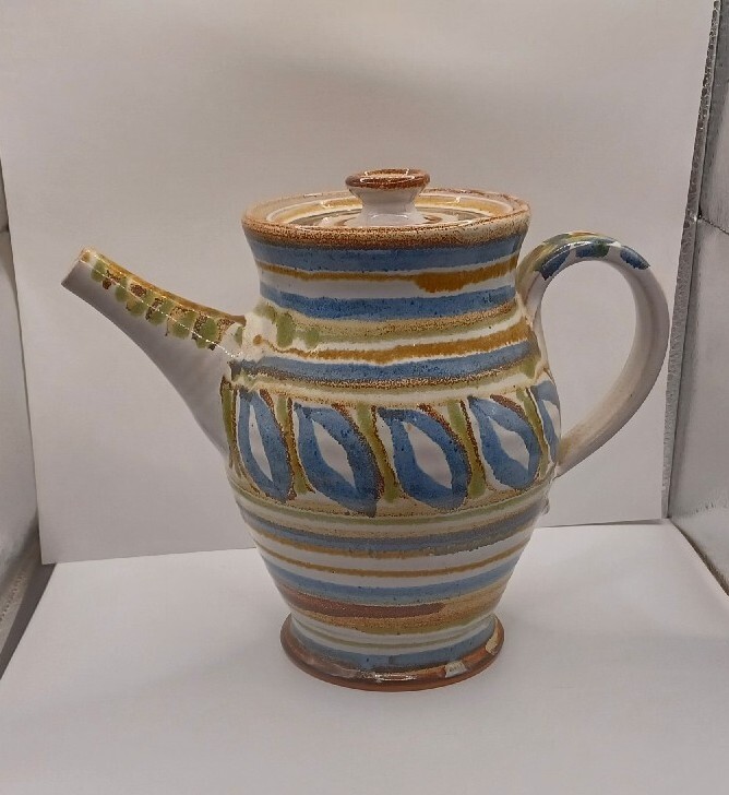 God's Hill Marked CC Pottery Lidded Tea Coffee Pot Server
