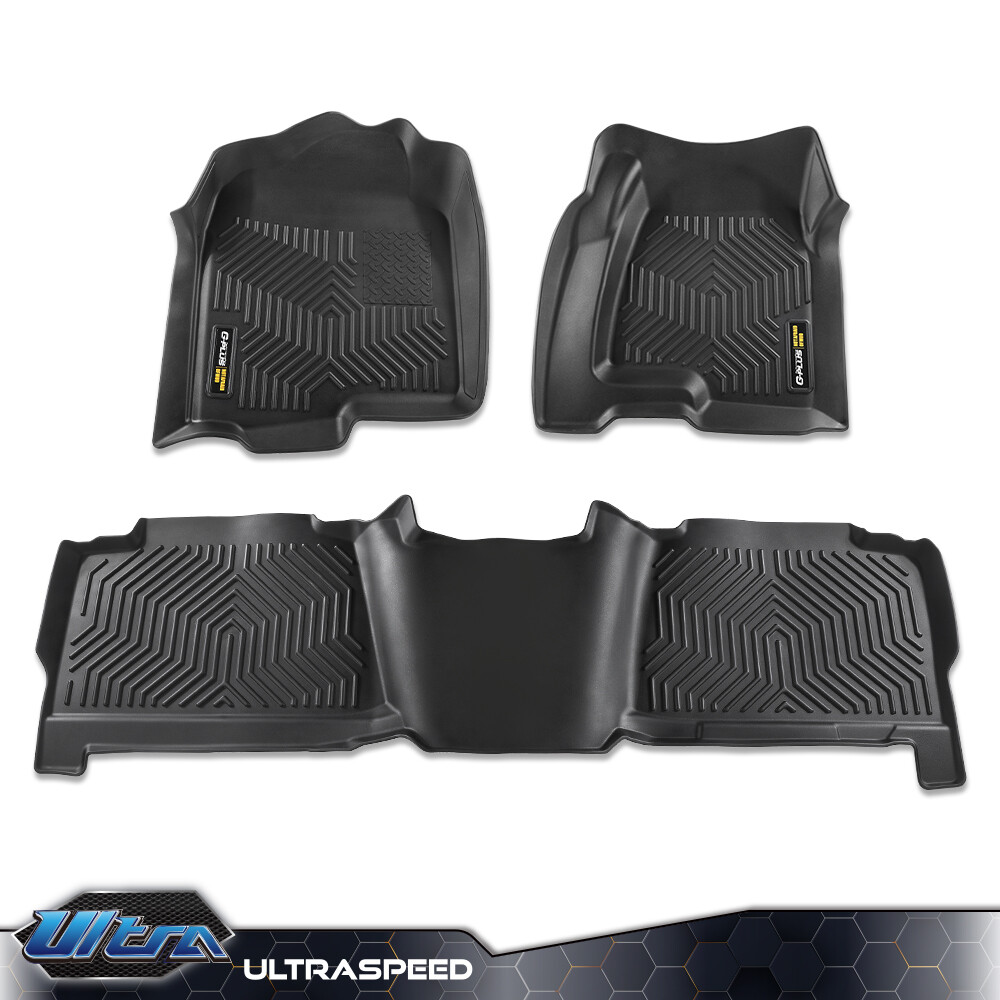 Floor Mats TPE Liners Fit For 1999-2007 Chevy Silverado/GMC Sierra Crew Cab