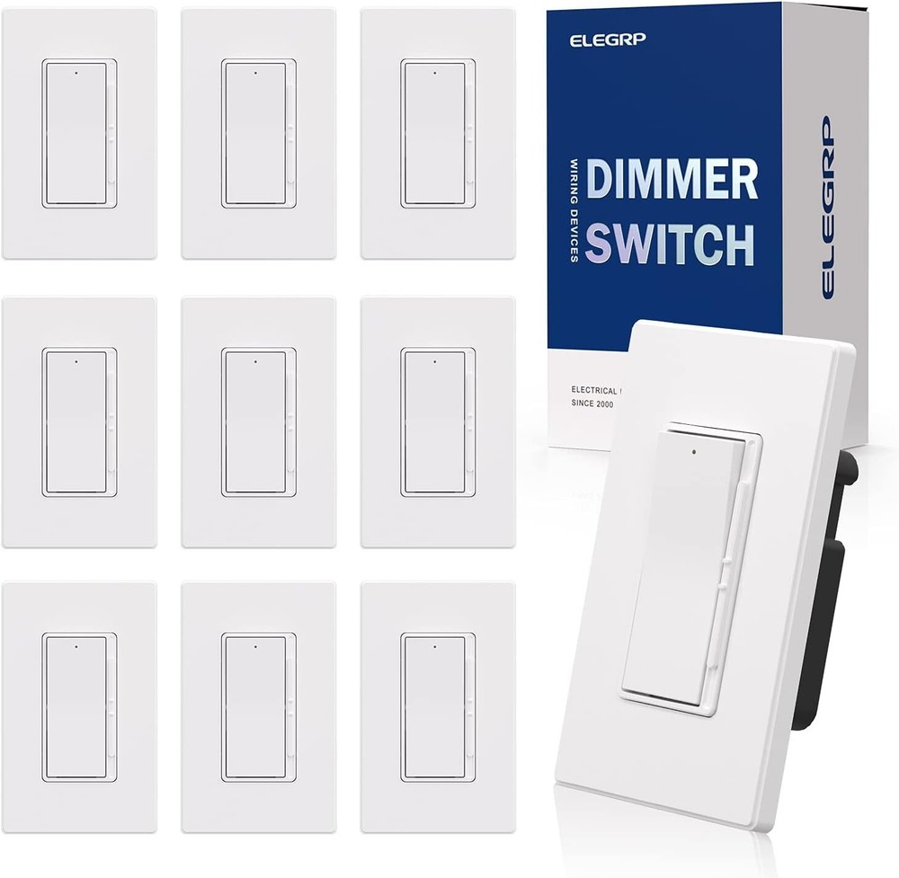 Digital Dimmer Light Switch for 300W Dimmable LED/CFL Lights10 Pack Matte White
