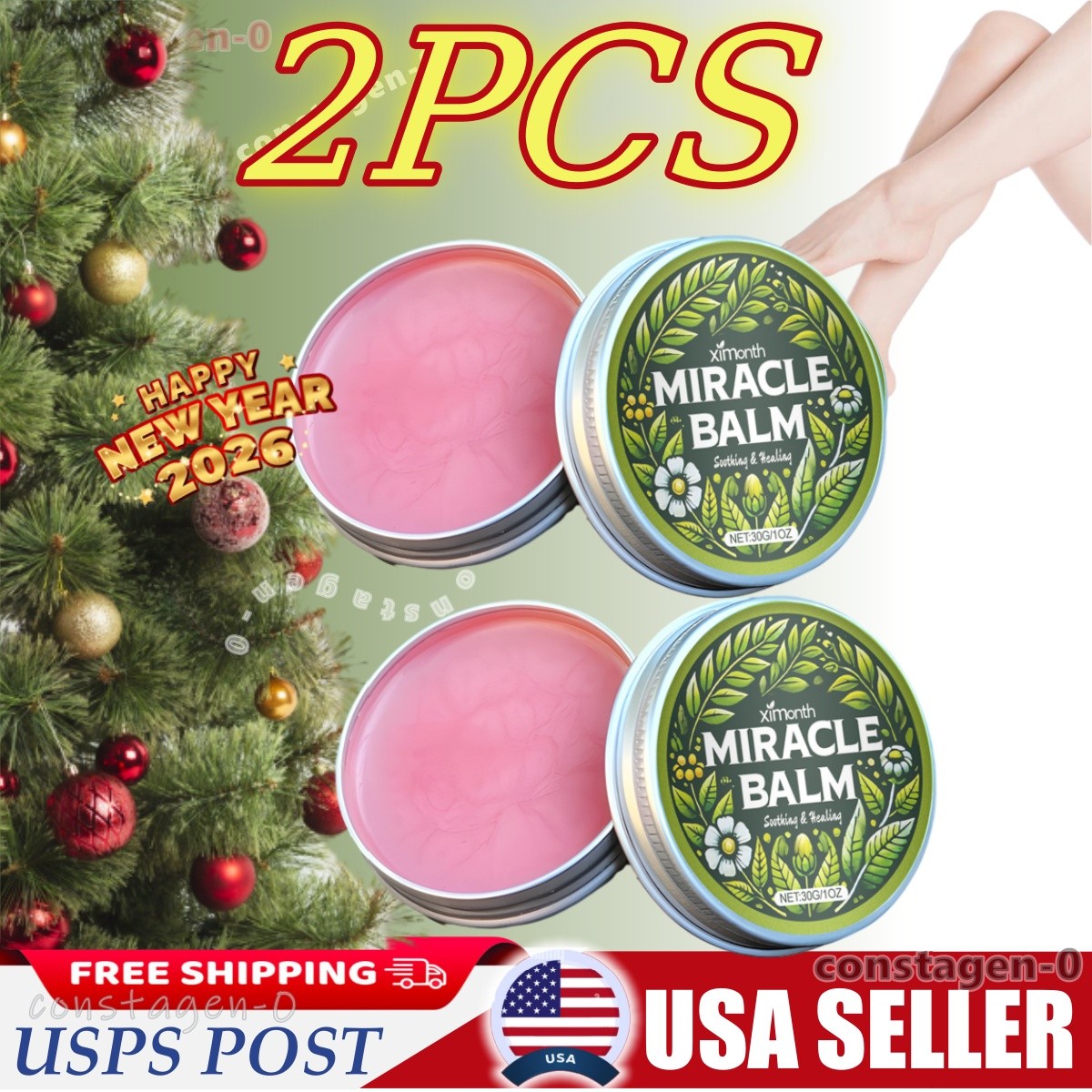 2PCS Miracle Balm,Soothing Joint Cream for Back,Hands,Feet and Body Cream USA