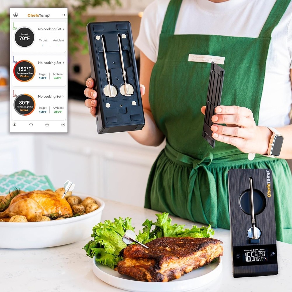 ChefsTemp ProTemp 2 Plus Needle Probe Wireless Meat Thermometer (Stand, 1 Probe)