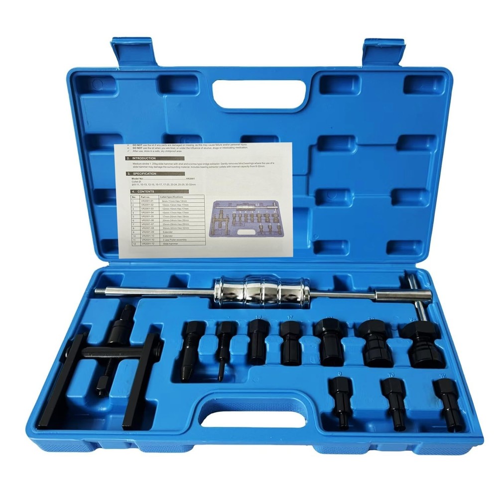 12pcs Blind Hole Bearing Puller Set Internal Bearing Extractor Puller Kit Mot...