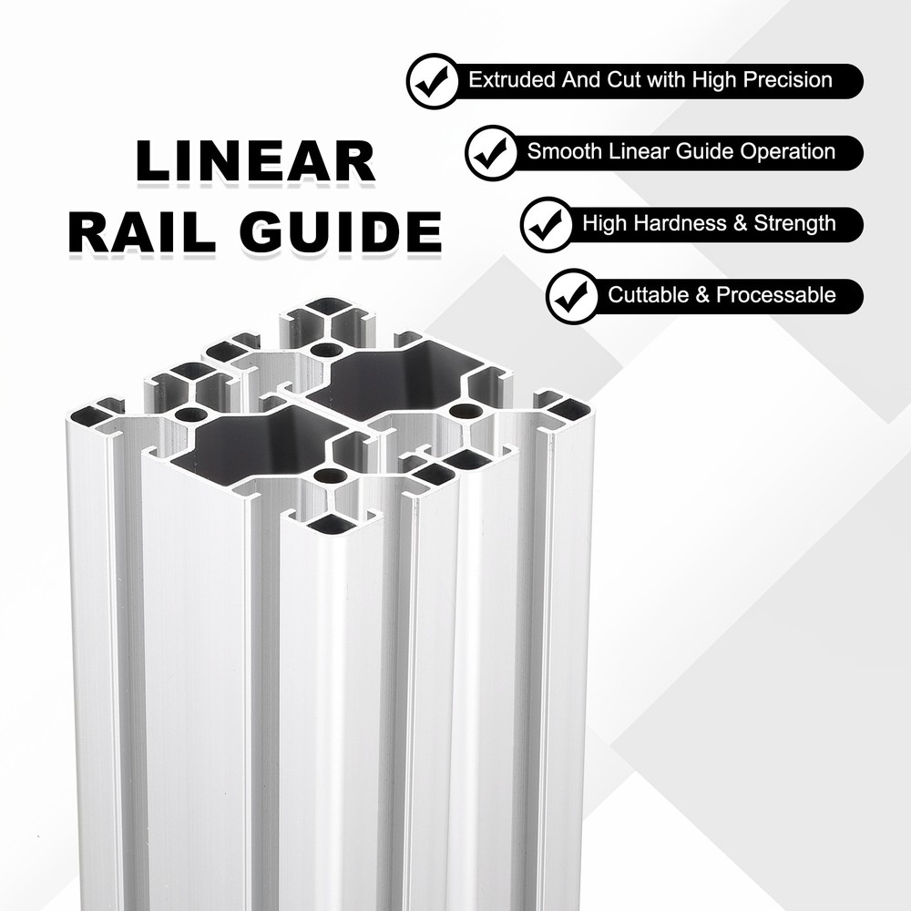 2Pcs 200mm 4080 Aluminum Extrusion Profile, Anodized Linear Rail, Silver