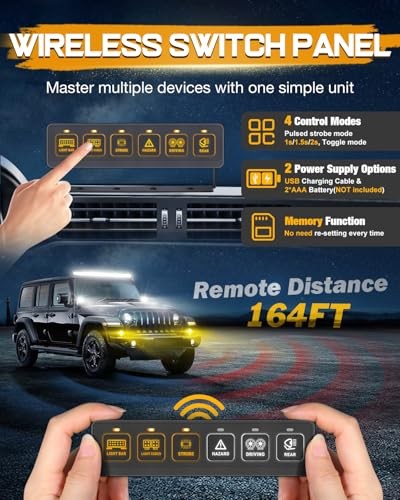 6 Gang Wireless Switch Panel, Multifunction Remote Control Wireless-6 Gang