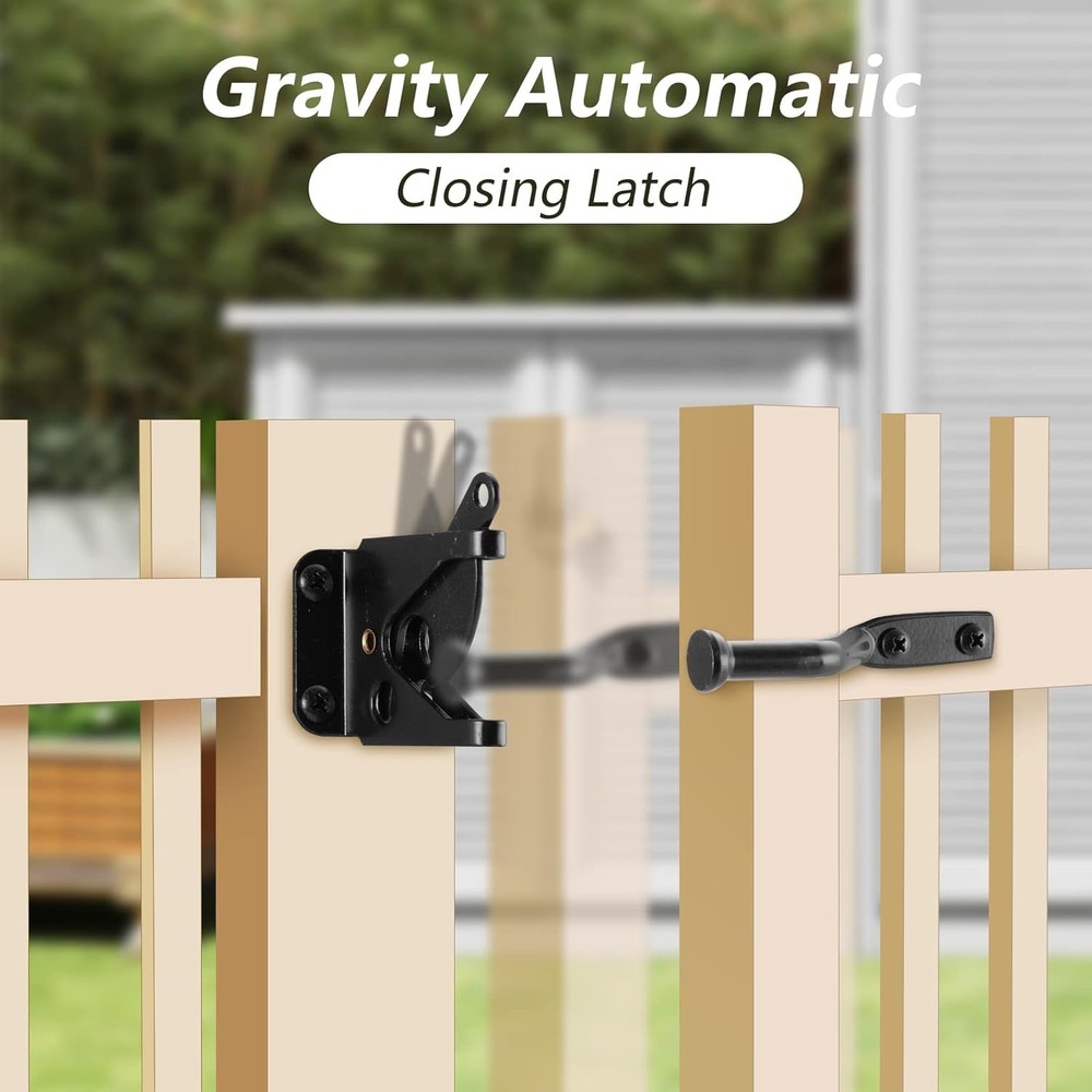 Wood Gate Hardware Set- Heavy Duty 6" Gate Tee Hinge,Pull Set Gate Hardware Kit