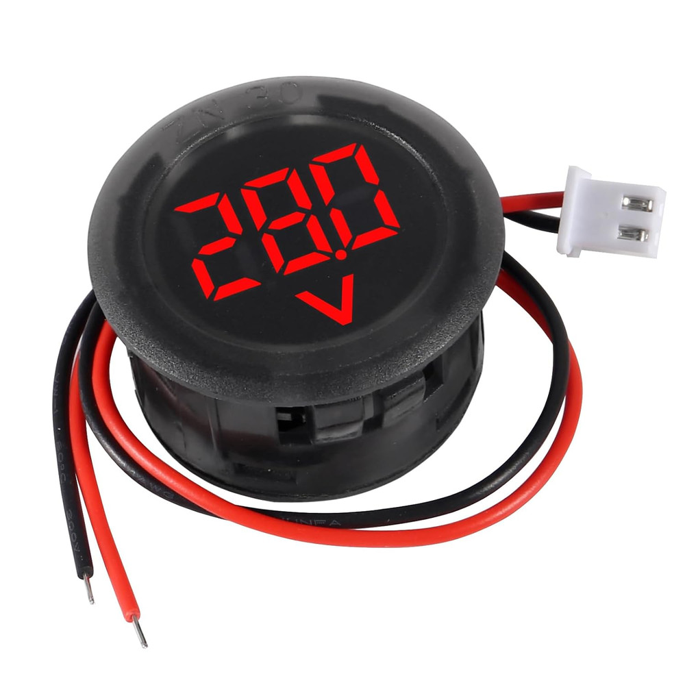 3Pcs DC 4-100V LED Digital Display Circular Two-Wire Voltmeter DC Digital Voltme