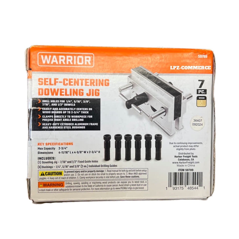 NEW Warrior Self-Centering Doweling Jig - 7 Piece - 59789
