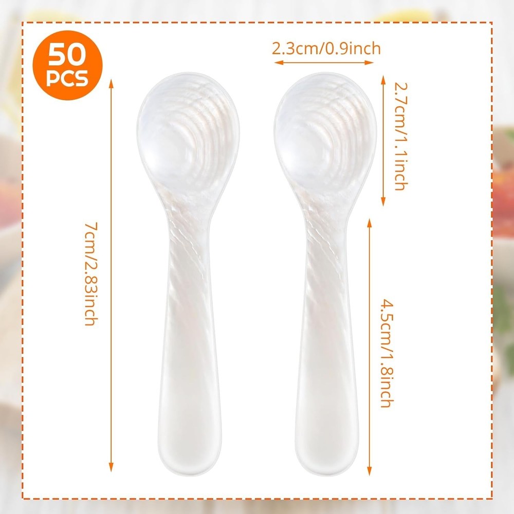 Handcrafted Round Handle Caviar Spoons - 2.75 Inch