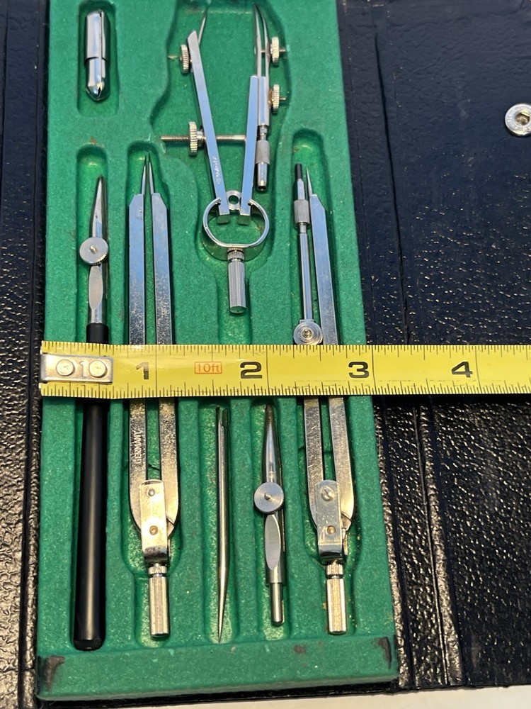 Vintage German Engineering Drafting Tools Set with Case #510 Made in Germany