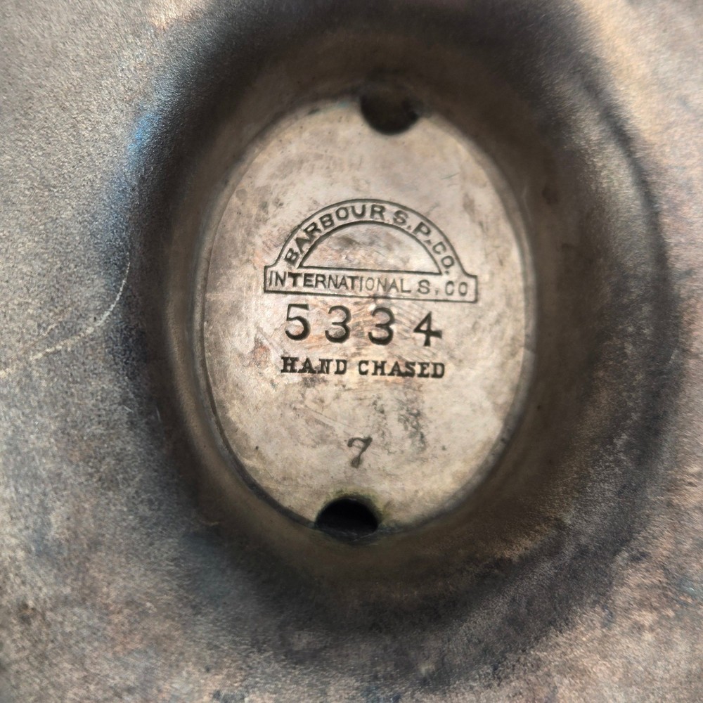 Barbour Silver Co Antique Silver Plate Teapot Hand Chased Monogrammed 5334