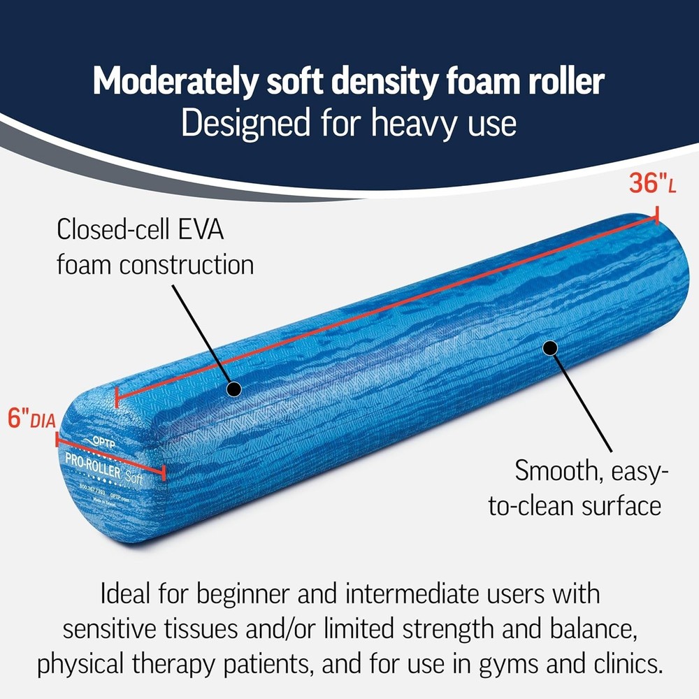 PRO-Roller Soft Density Foam Roller – Low Density Soft Foam Roller for Physic...