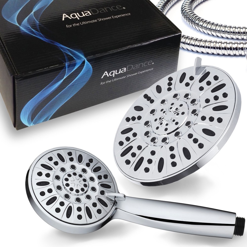 AquaDance® Multi-Setting Chrome Rainfall Shower Head Combo