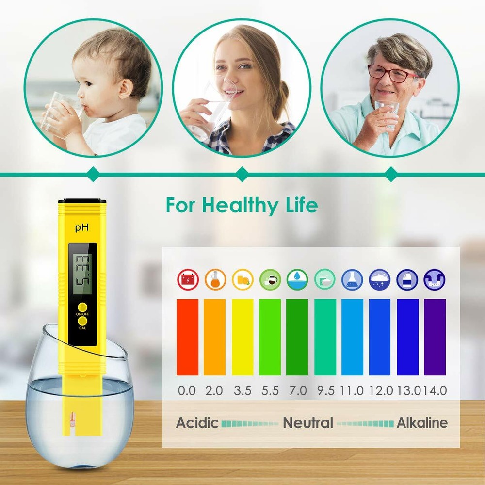 PH Meter Digital TDS Meter EC&Temperature Water Quality Tester for Drinking,Pool