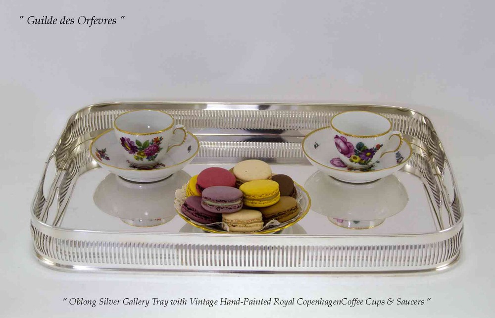 Silver Gallery Tray Oblong , Pierced Border