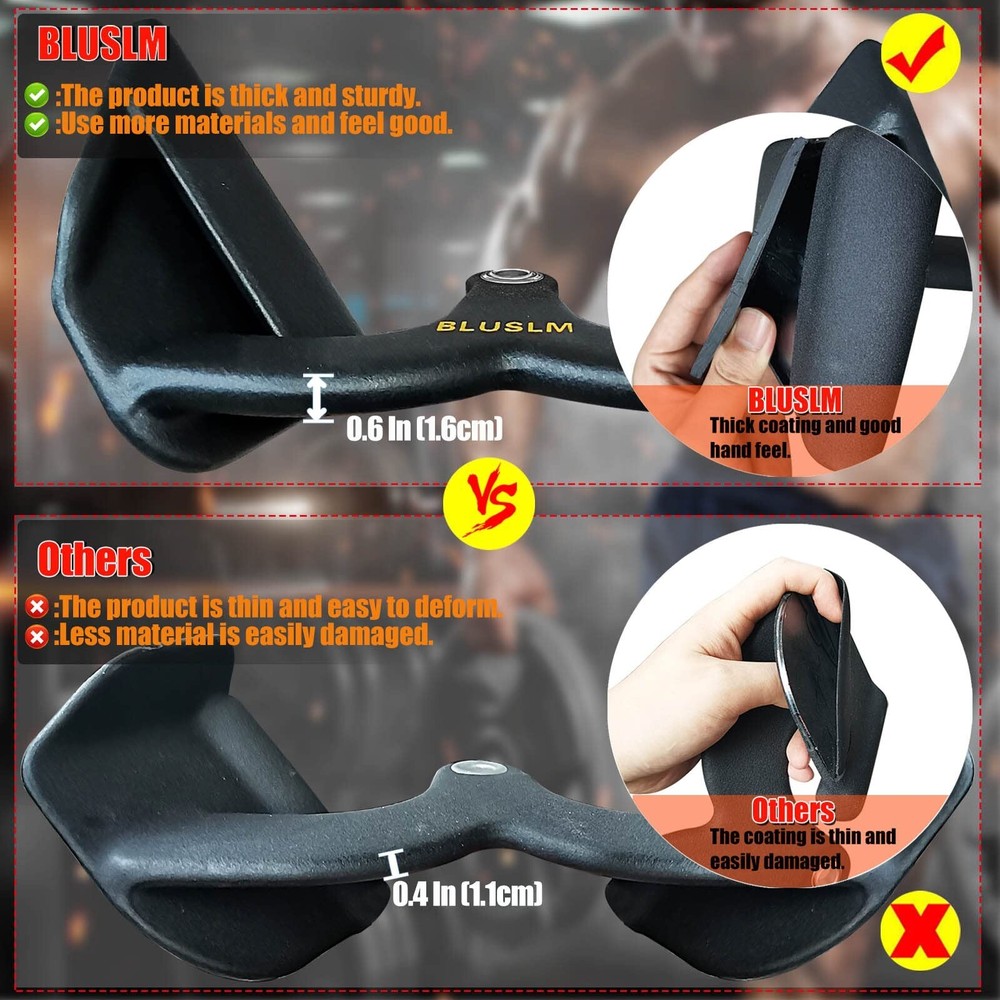 LAT Pull Down Bar for Cable Machine Pulldown T Bar V Bar Cable Attachments BL02