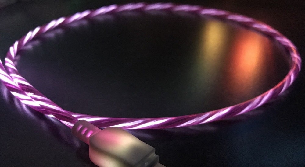 FLOW LIGHT-UP 3FT LED el data/sync USB charger cable FOR MICRO USB ANDROID PHONE