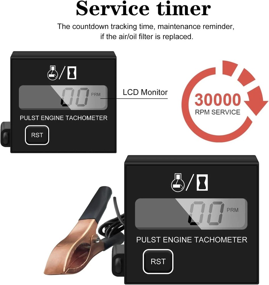 BIBARAJM Small Engine Tachometer Digital Tachometer Small Digital Engine Tachome