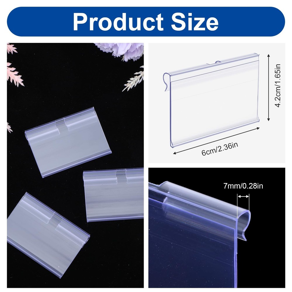 200Pcs Wire Shelf Labels with 200Pcs Label Inserts, Reusable Clear Plastic Sh...