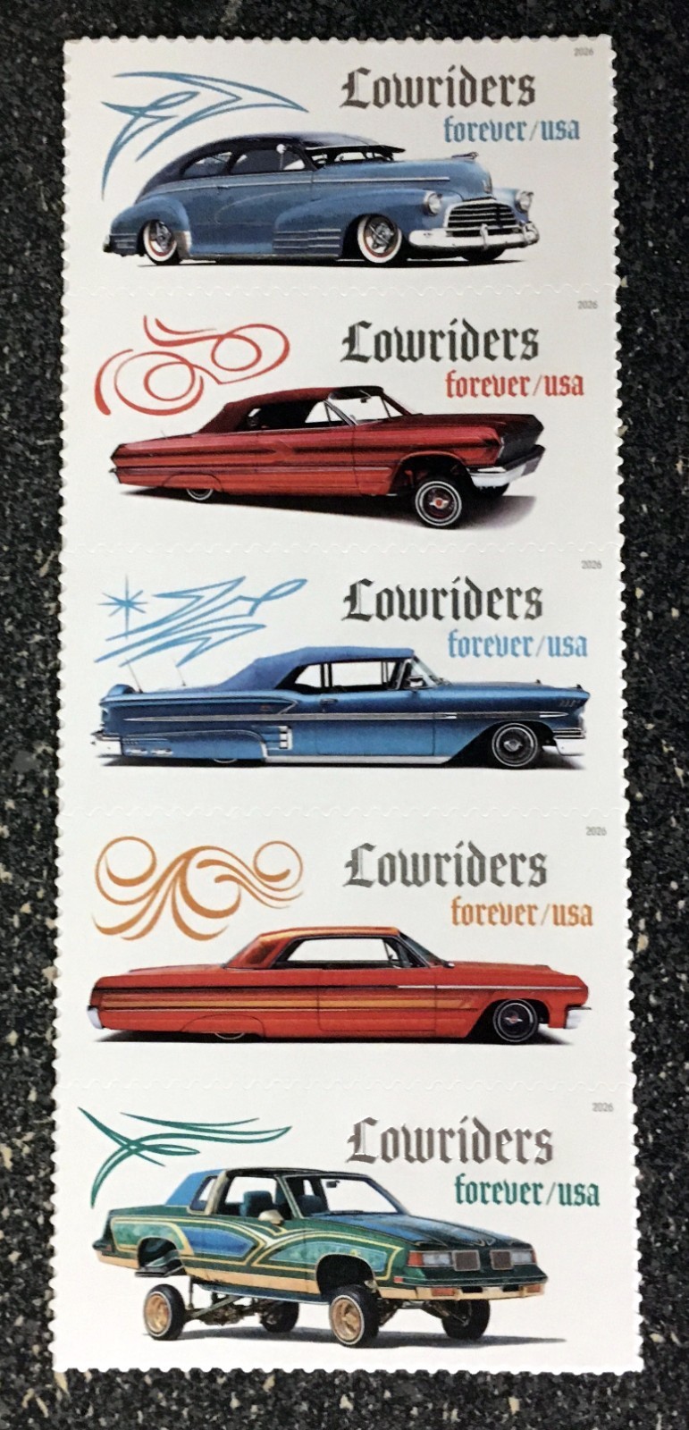 2026USA Forever Lowriders - Vertical Strip of 5 Mint NH