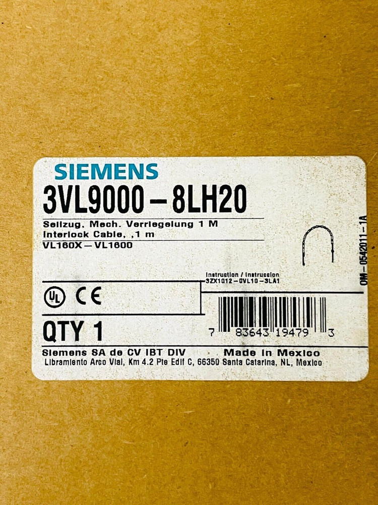 SIEMENS 3VL9000-8LH20 Interlock Cable 1M