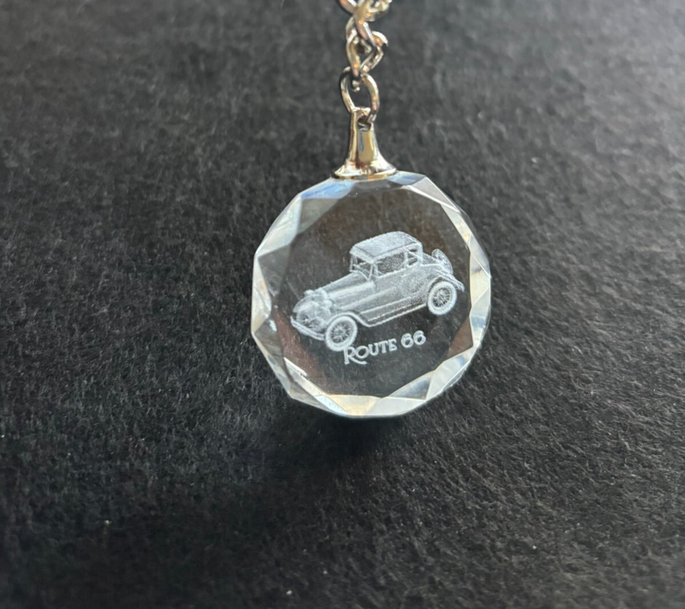 Route 66 Clear Transparent Car Keychain