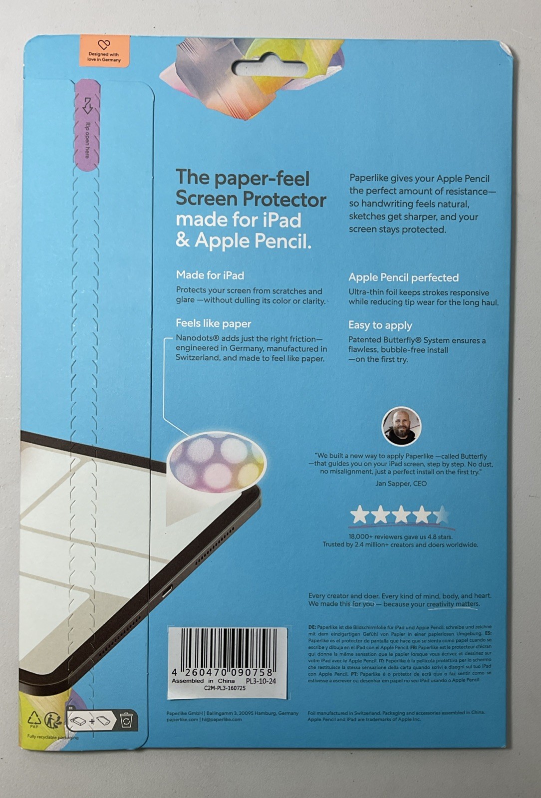 Paperlike 3 Screen Protector for Apple iPad Air 11" (2024 & 2025) - 2 Pack