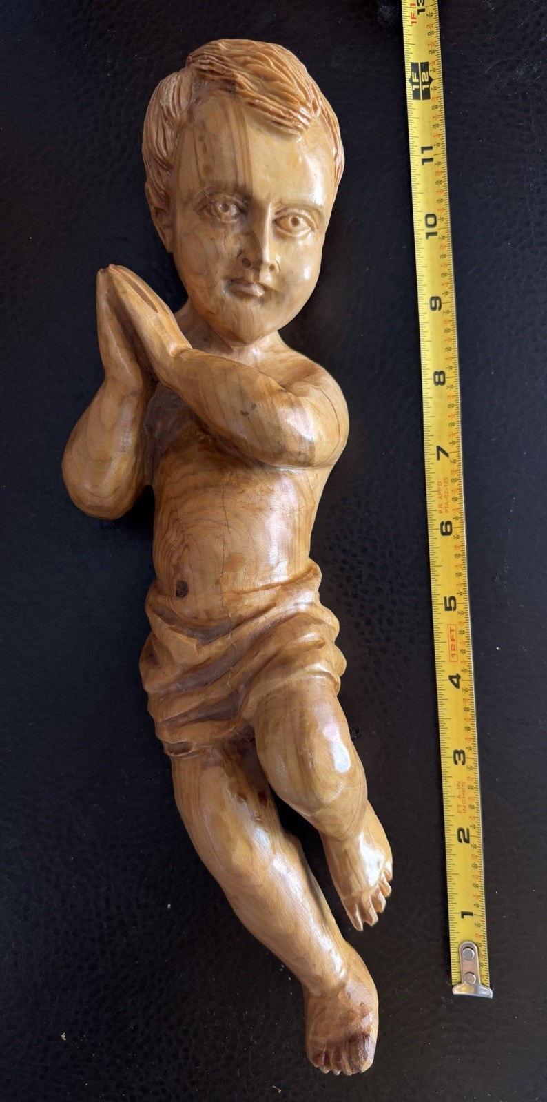 Large 12" Baby Jesus Carved Statue / Figural from Holy Land Olive Wood Bethlehem
