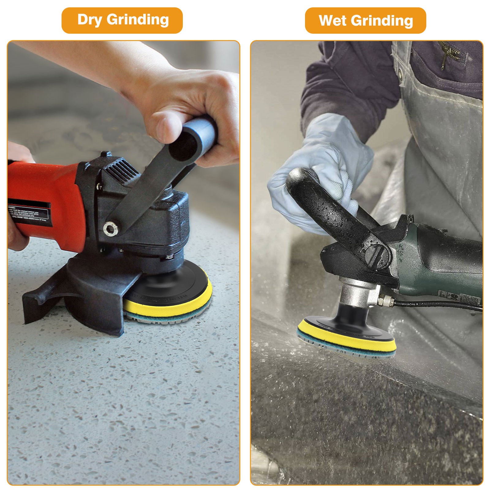 4" Diamond Wet Polishing Pads Kit for Stone Concrete Marble Quartz Granite Glass