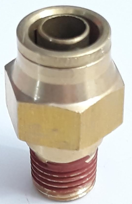 X1 NEW DOT BRASS PUSH TO CONNECT FITTING AIR BRAKE MALE CONNECTOR 1/2T X 1/4 NPT