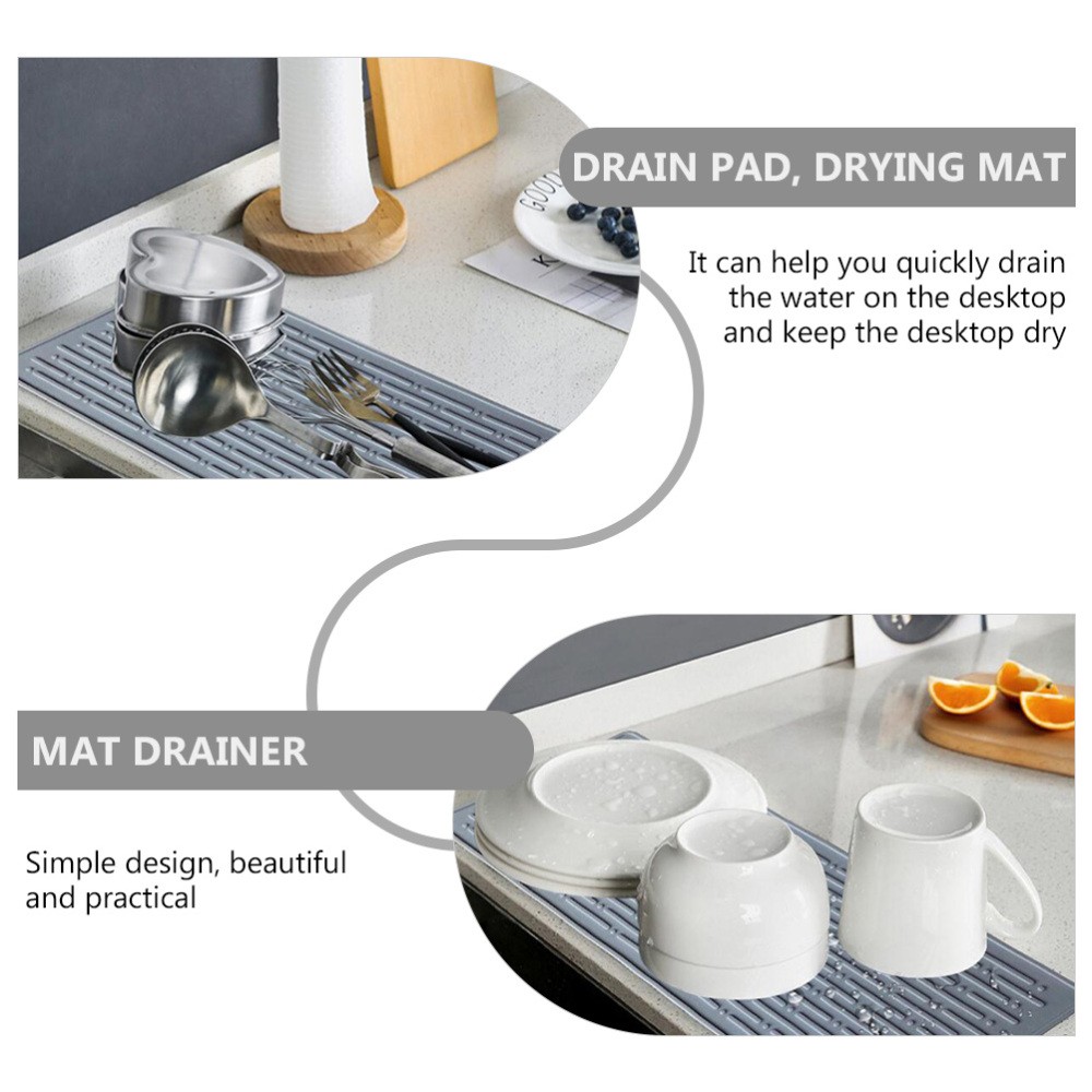 Kitchen Super Absorbent Draining Mat Dish Drying Mats for Dishes
