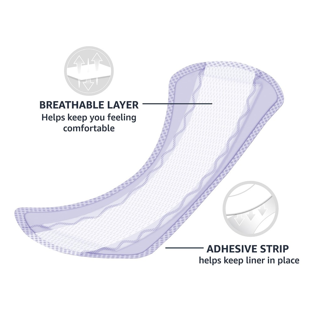 Amazon Basics Daily Pantiliner, Extra Long Length, Thin Feminine