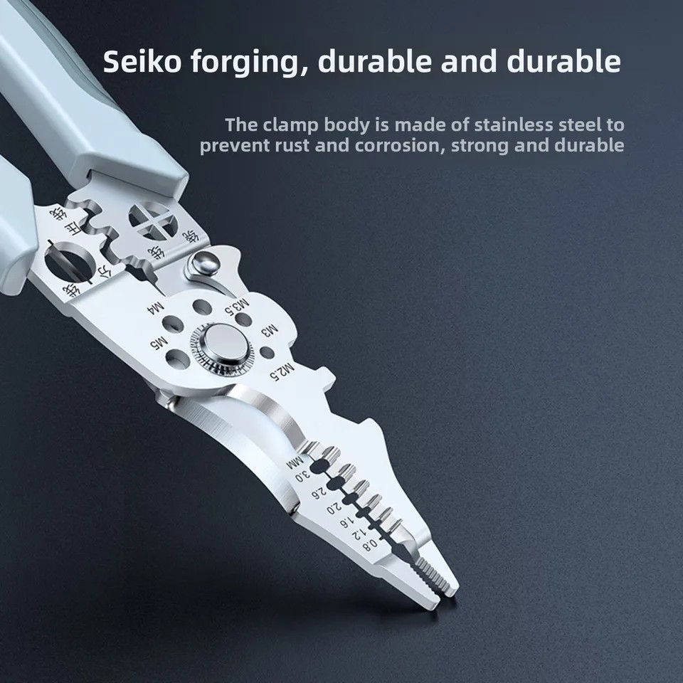 Heavy Duty Wire Stripper Cutter Crimper Pliers Multifunction Electrical Tool