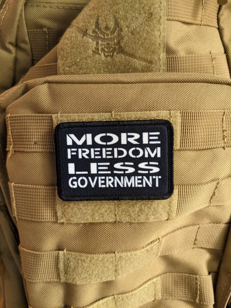 More freedom less government 2"x3" hook & loop tactical morale patch