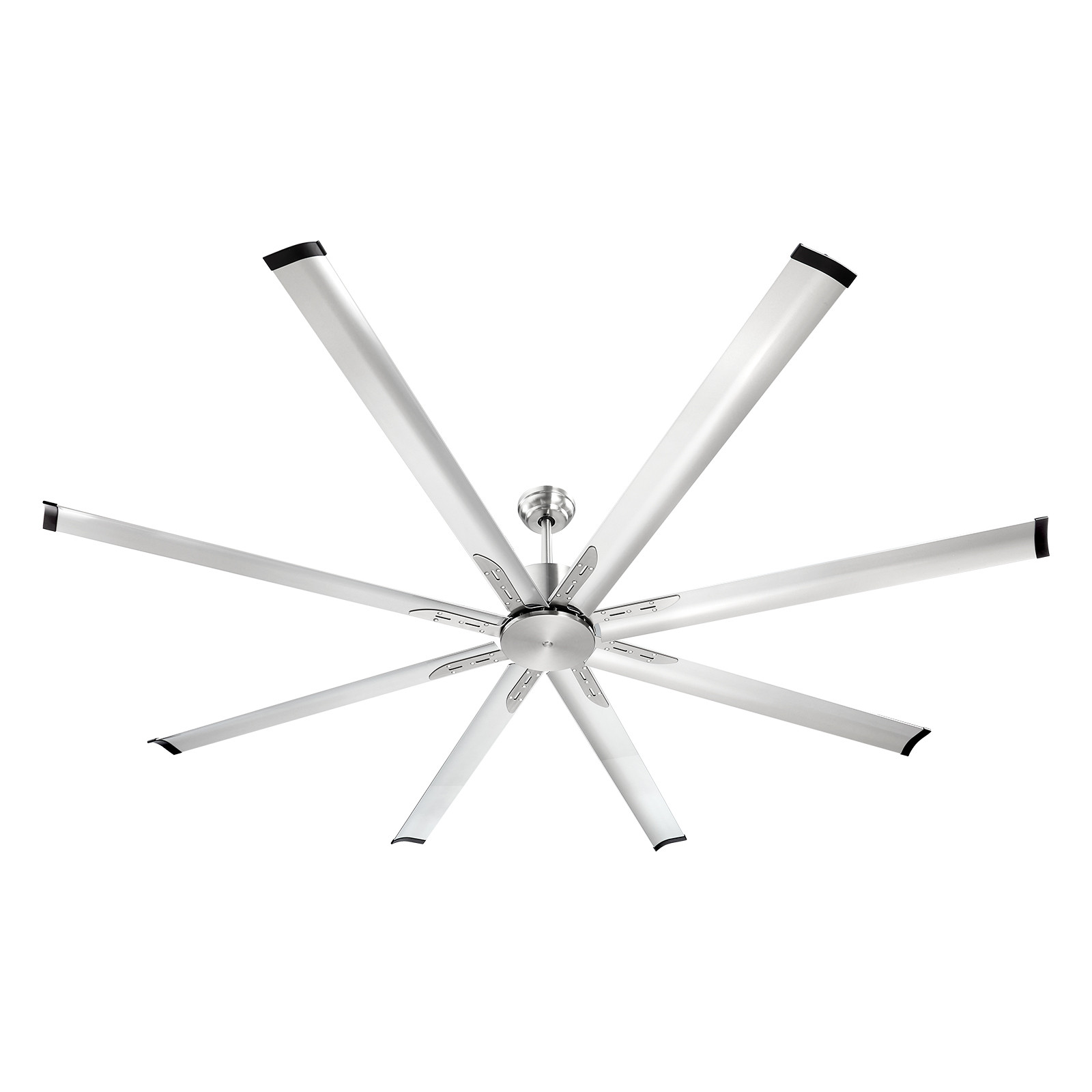 84" Aluminum Ceiling Fan No Light Remote Control Reversible Motor Brushed Nickel