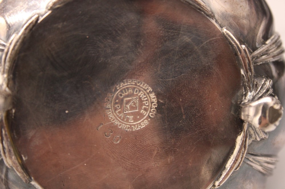 Vintage Pairpoint Quadruple Plate Coffee Pot & Sugar Container Set