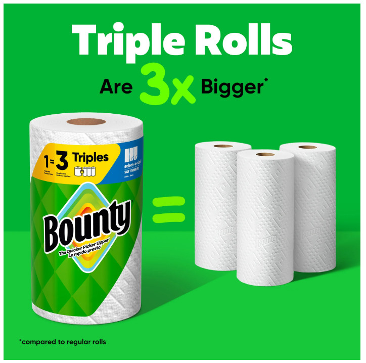 Select-A-Size Printed Paper Towels, 2 Triple Rolls, 123 Sheets