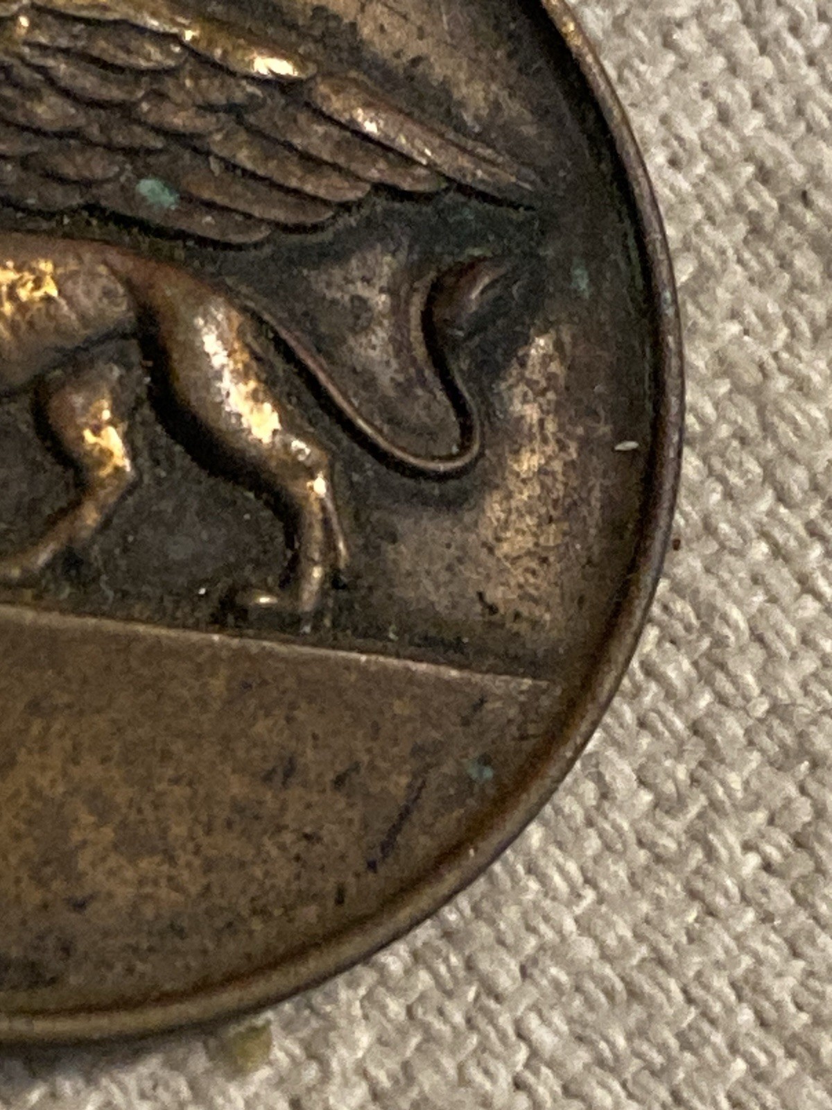 WWI US AEF ITALY 332ND INFANTRY 1928 Annual Reunion Medal New Castle PA Veteran