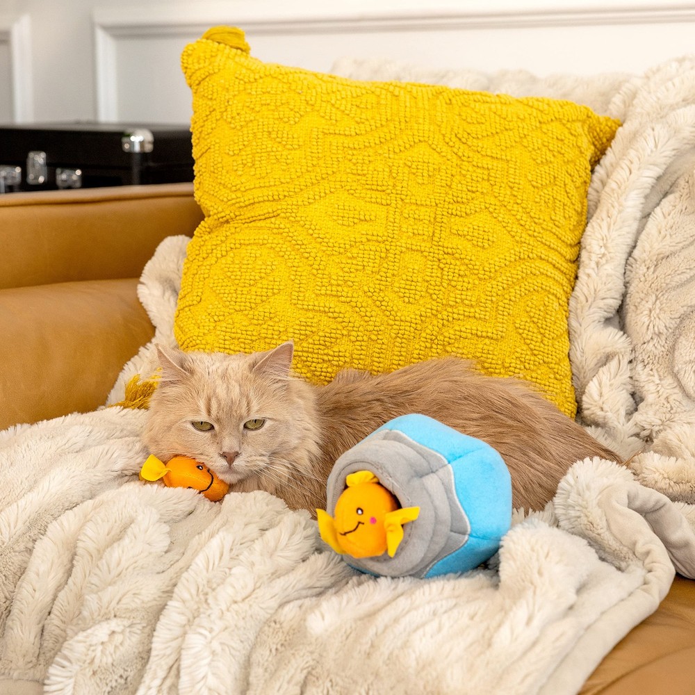 ZippyClaws Burrow - Interactive Plush Cat Puzzle Toy One Size, Multicolored