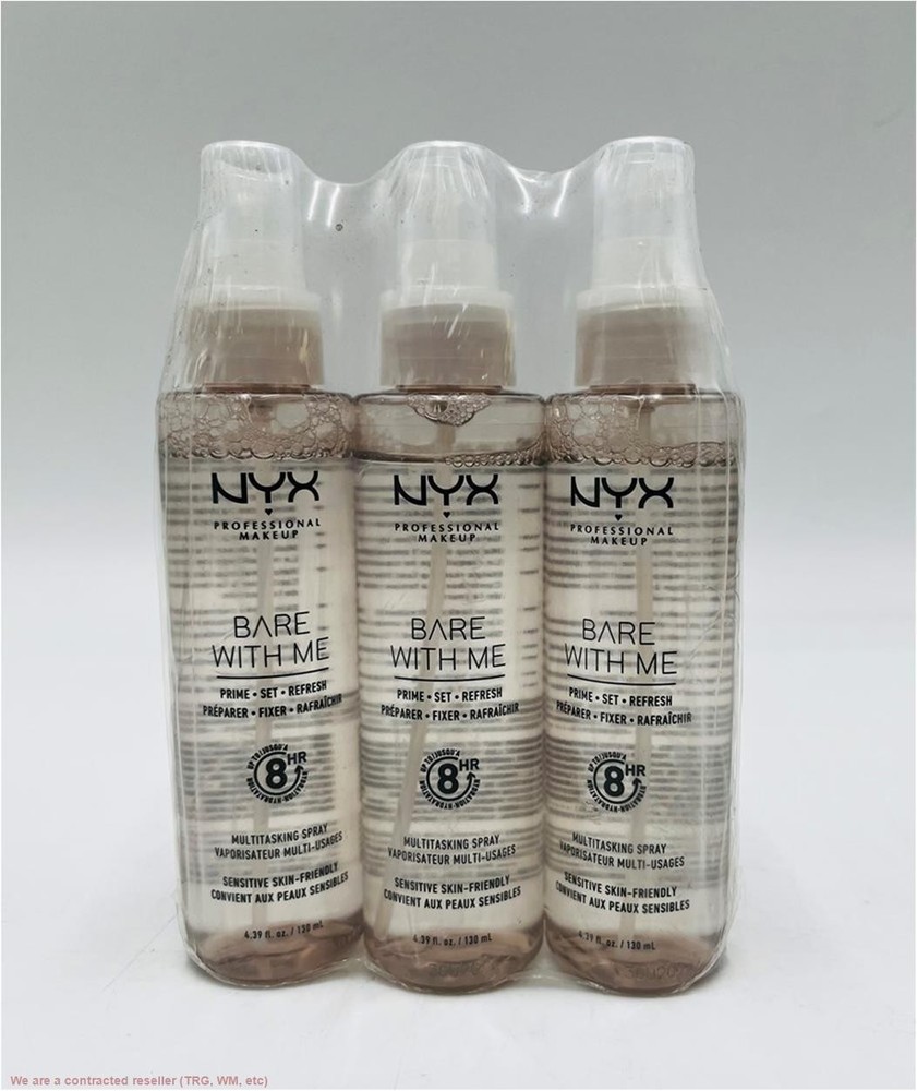 3 PACK !! NYX Professional Makeup Bare with Me Prime Set Refresh Spray