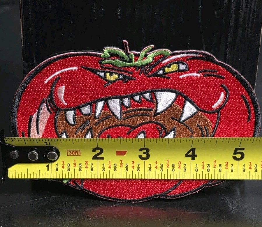 Fright Crate Iron On Patch Attack Killer Tomatoe Horror