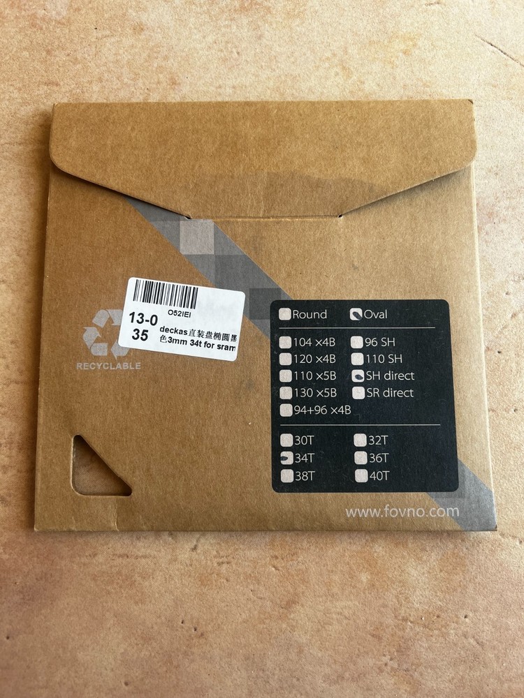 Deckas Direct Mount Chainring Oval 34T VCW-021 Shimano-compatible