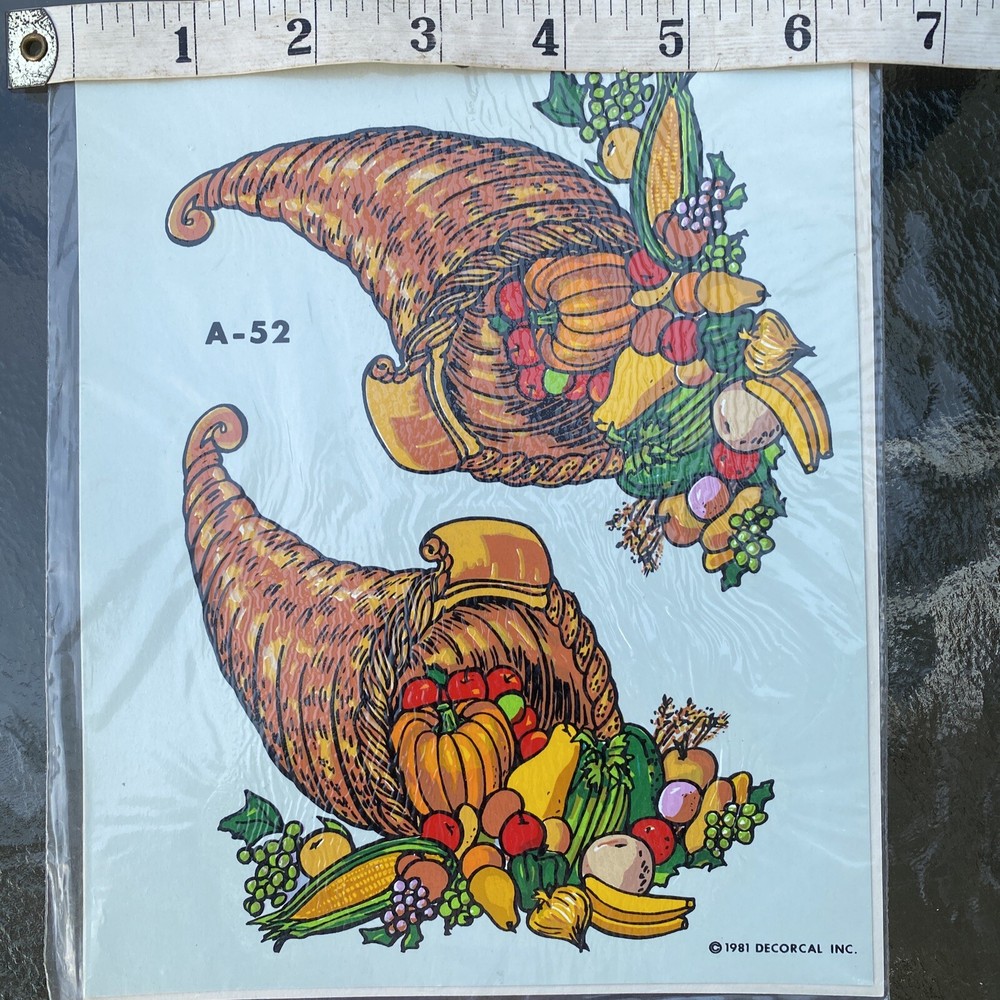 Cornucopia , water slide decals vintage