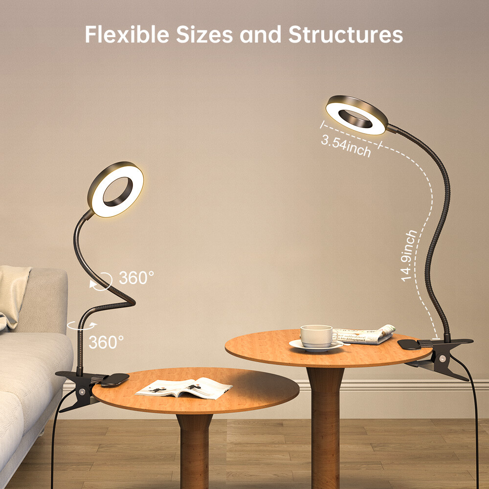 LED Desk Lamp Adjustable Swing Arm Lamp with Clamp Eye-Caring Reading Desk Light