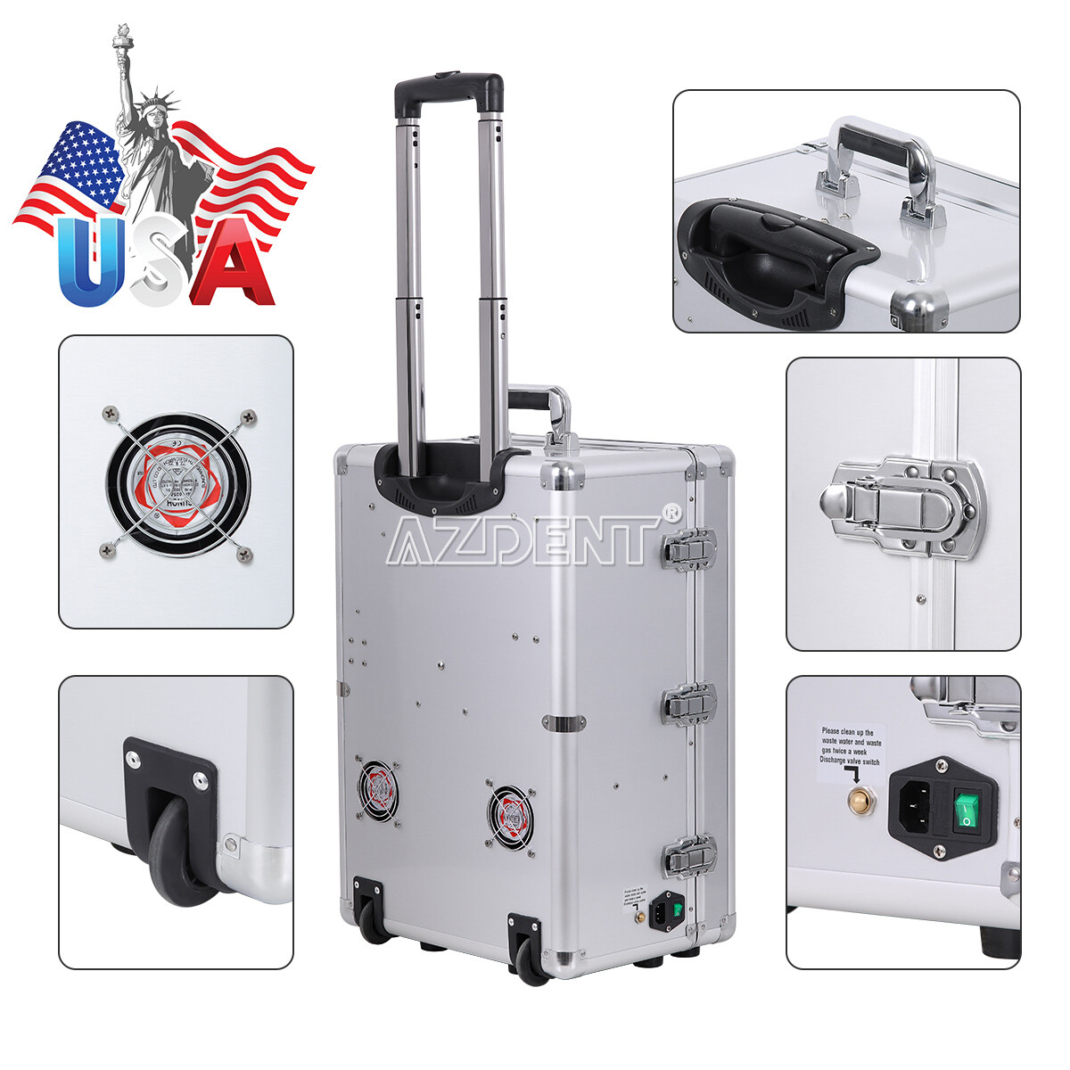 Portable Dental Delivery Unit Treatment Syringe Suction Turbine /Folding Chair