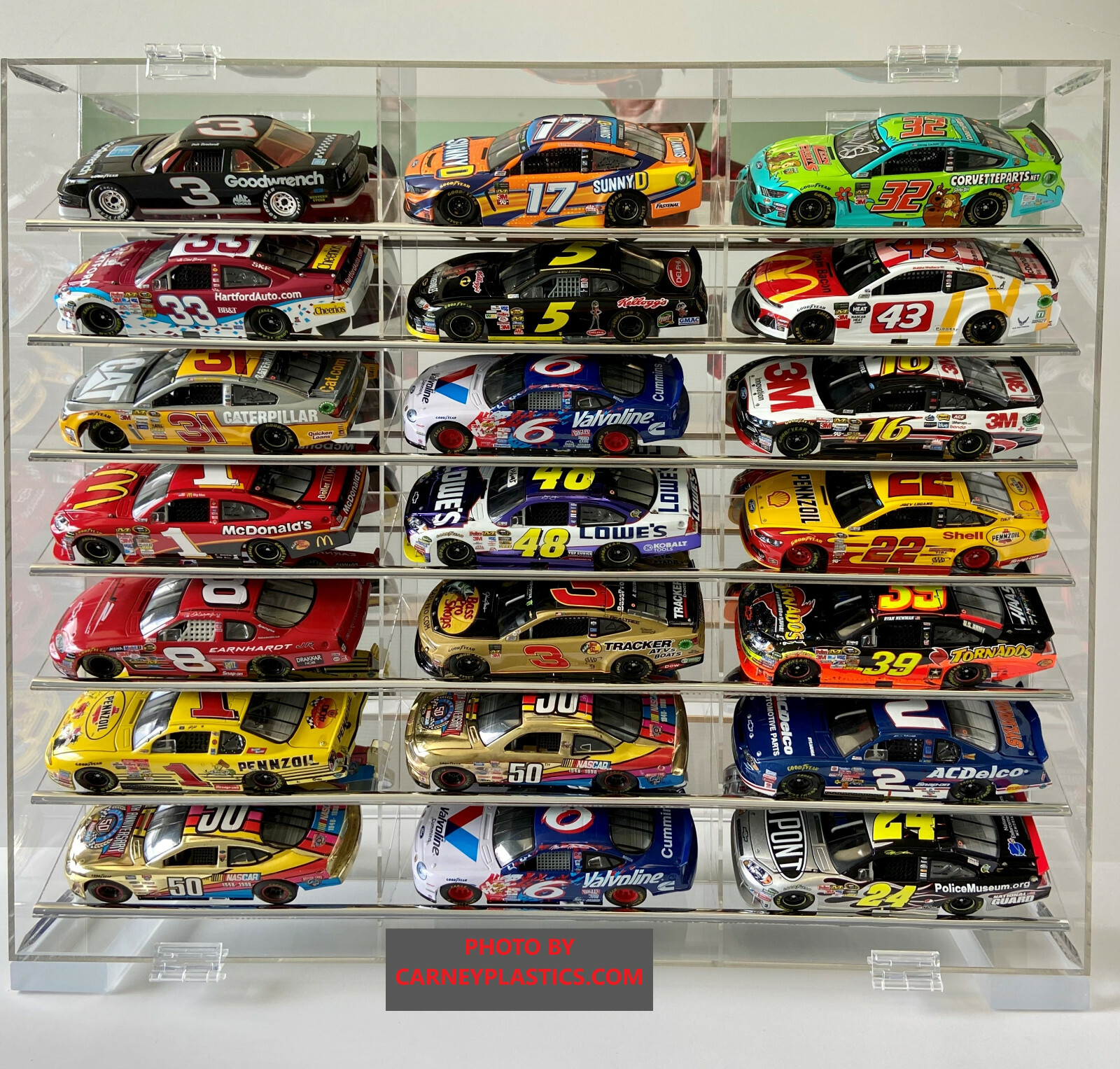 NASCAR Diecast Display Case 21 ANGLE SHELF 1:24
