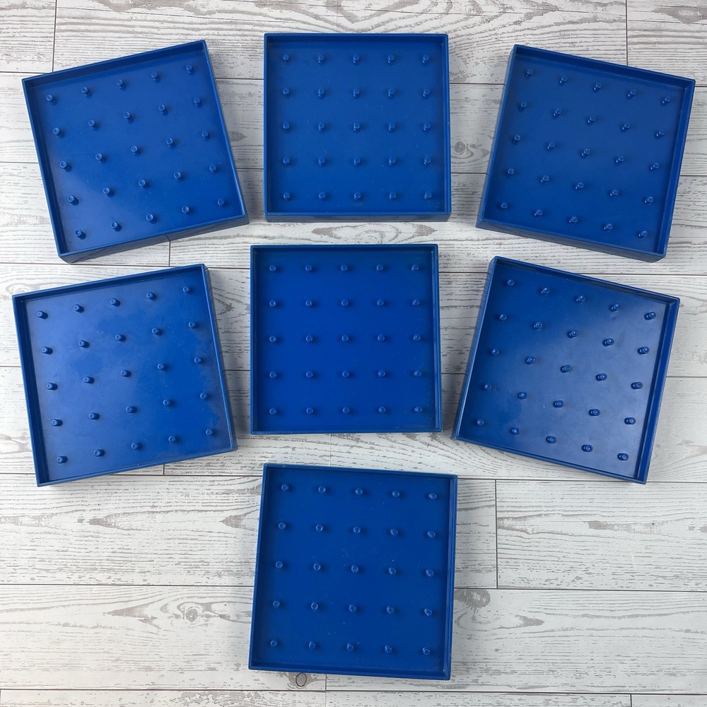 Lot Of 7 Double Sided Geoboards 5x5 Plastic Math Manipulative Different Patterns