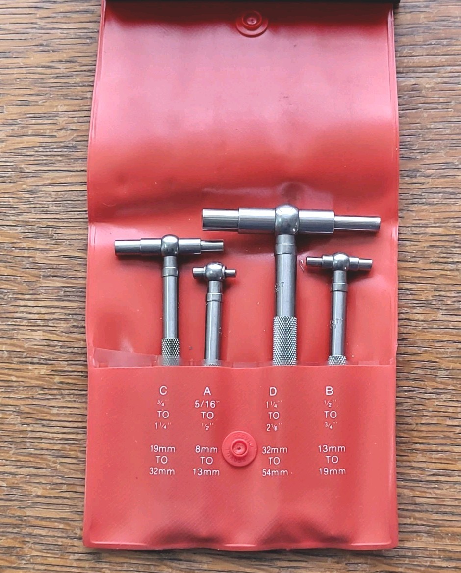 Vintage L. S. Starrett No. S579G Set of Four Telescoping Gages in Pouch USA