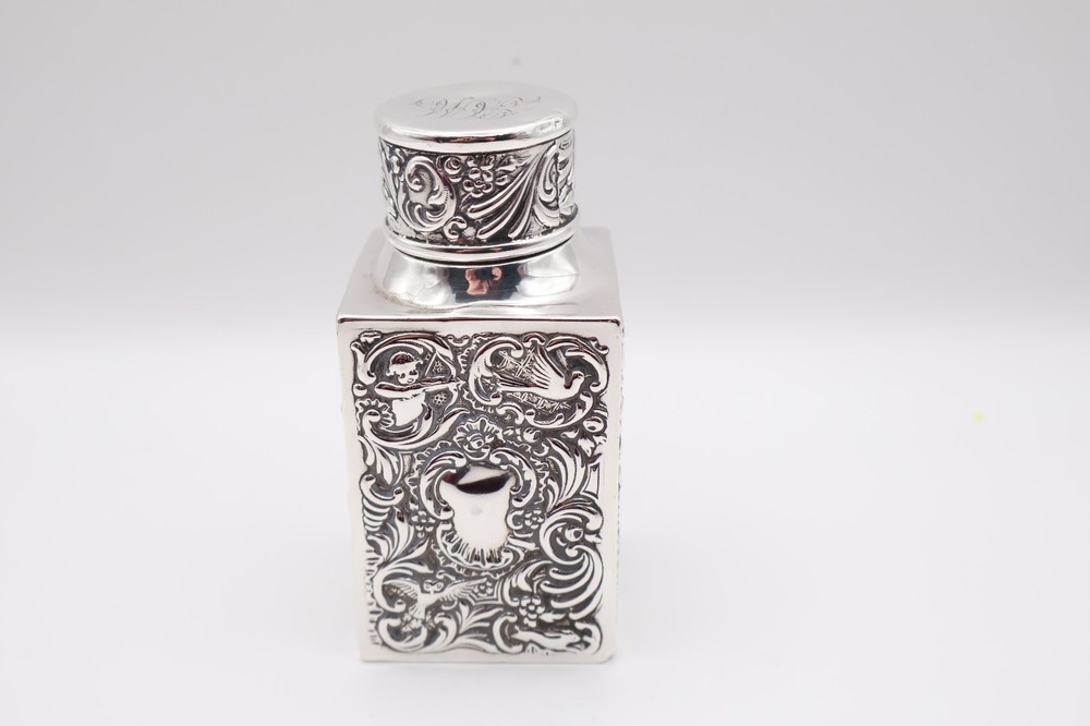 Antique Solid Silver Tea Caddy Hallmarked London 1901